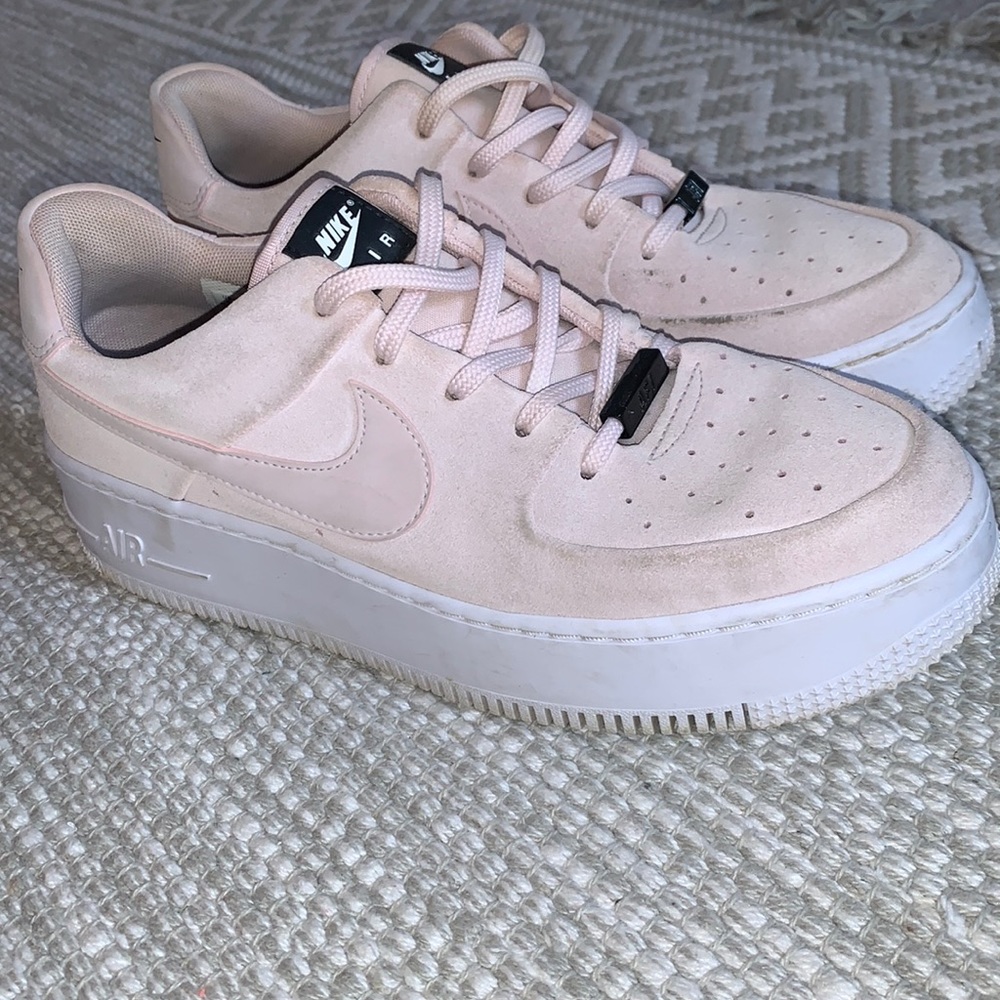 Pink platform Nike Air Force